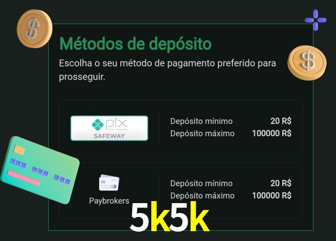 O cassino 5k5k oferece uma grande variedade de métodos de pagamento